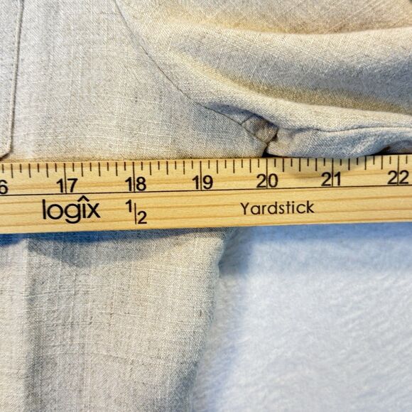 Peck & Peck  Women’s Size Large Linen Blend Open Front Blazer Jacket Top Ivory - Picture 11 of 13